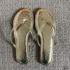 J.Crew Gold Flip Flops